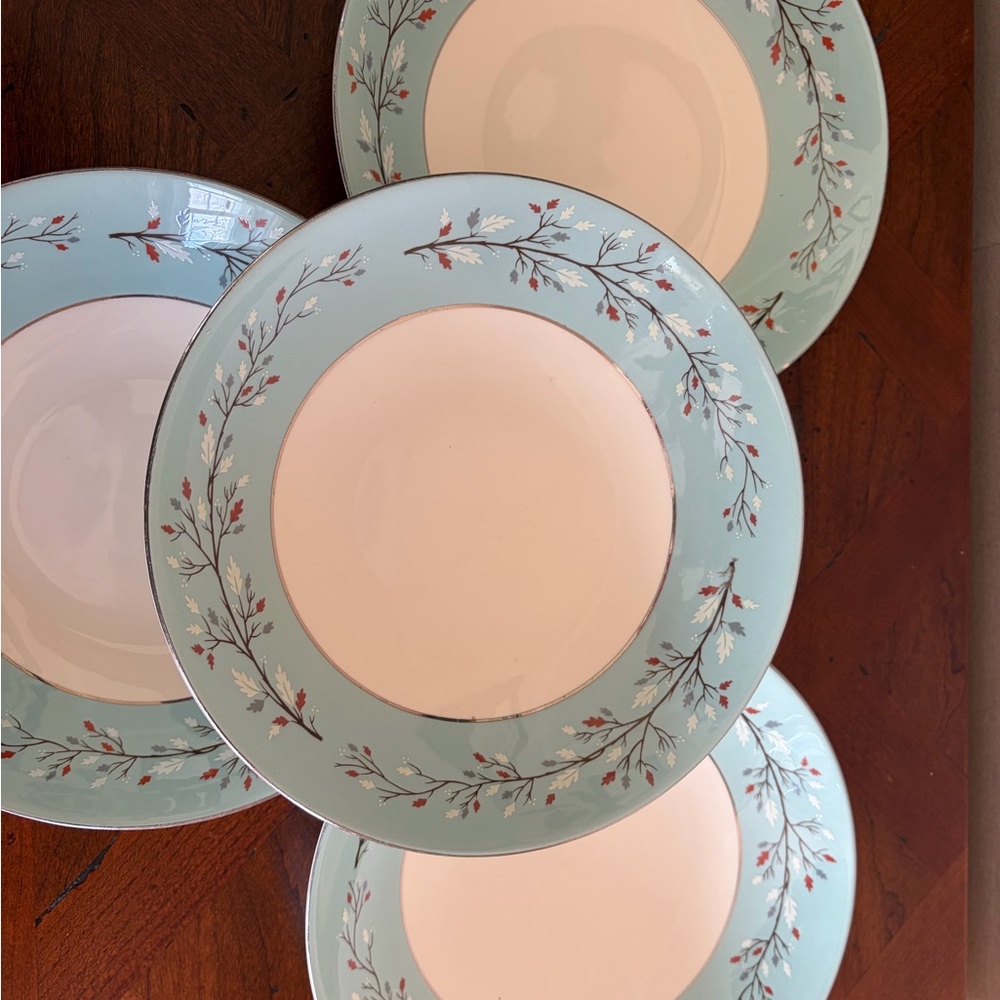 LYNNWOOD Century Service Co Platinum Trim Mid Century Soup Bowls, set of 4